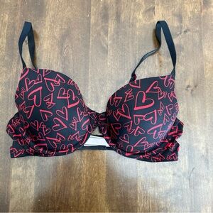 Victorias Secret Lined Demi Bra 36C Hearts Romantic Sexy Casual Y2K 00s